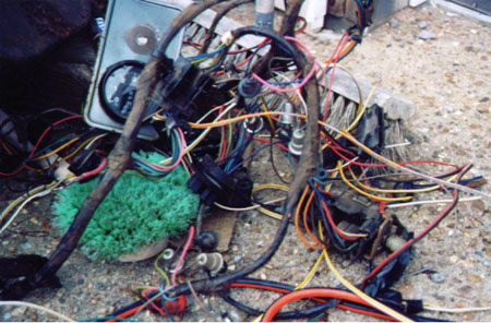 Backyard DIY Guy - 66 Chevy Pickup Restoration - Old wiring harness (another view)