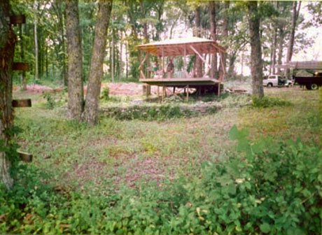 Gazebo overlooking rock garden