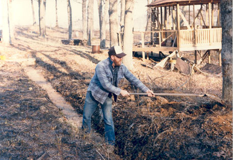 Cleaning off footing