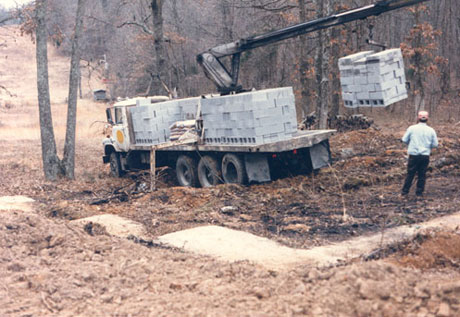 Block being delivered