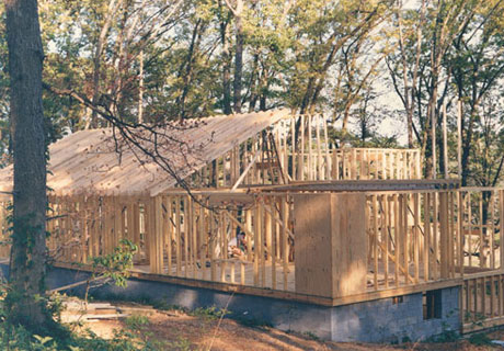 Roof rafters unfinished over master bedroom