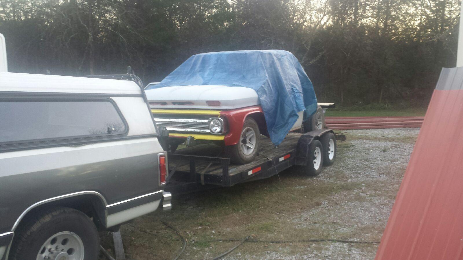 truck going for exhaust pipe installation